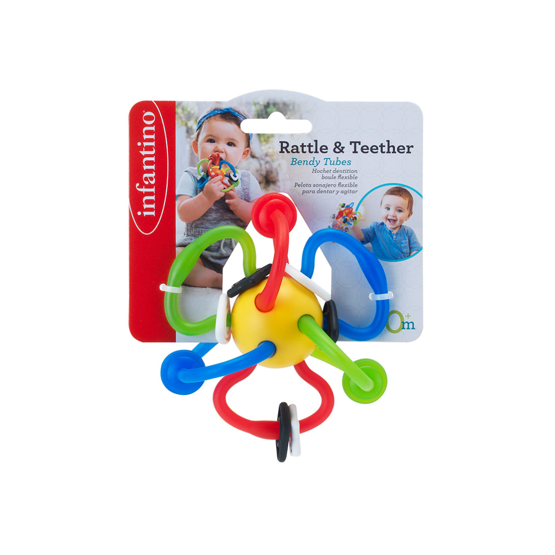 Gặm Nướu Kiêm Đồ Chơi Hình Vòng Tròn Màu Đỏ - Rattle & Teether Bendy Tubes