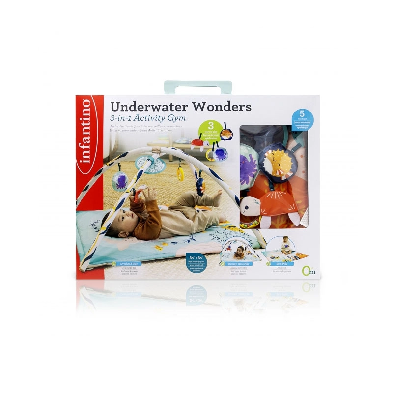 Thảm Chơi Hình Vuông Chủ Đề Đại Dương - Underwater Wonders 3-in-1 Activity Gym